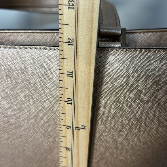 KATE SPADE Rose Gold Glimmer X Large Tote Satchel Handbag Metallic Shoulder Bag - Picture 8 of 10